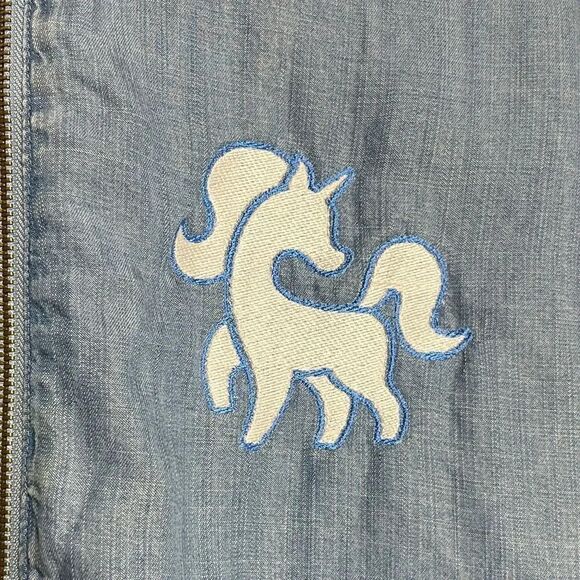 Who What Wear My Little Pony Denim Zip Up Jacket Blue Size Small - Picture 4 of 5